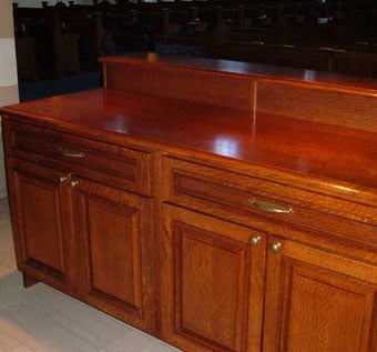 Quarter-sawn white oak cabinets built for the US Naval Academy Chapel